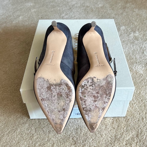 MARION PARKE  Mitchell Suede Strappy Mary Jane Stiletto Pump - Picture 5 of 7